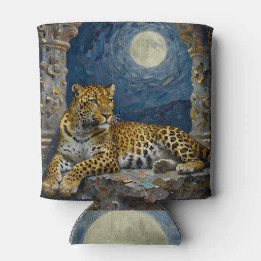 Majestic Leopard on Cliff Ledge  缶クーラー (裏面)