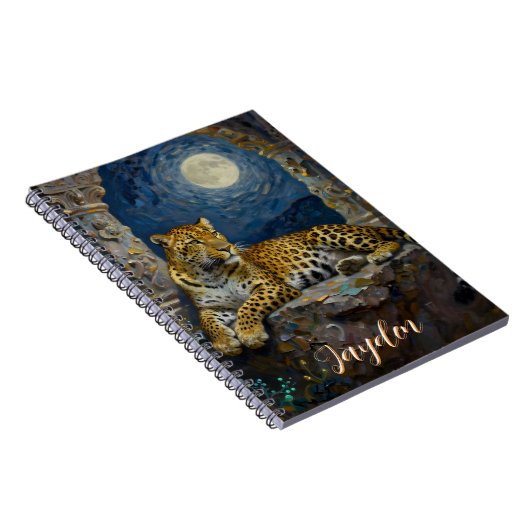 Majestic Leopard on Cliff Ledge Personalized ノートブック (右側)