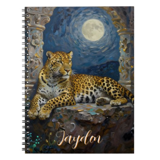 Majestic Leopard on Cliff Ledge Personalized ノートブック (正面)