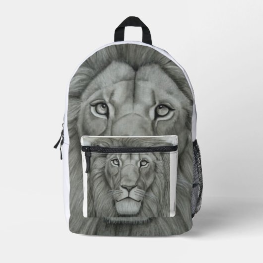 Majestic Lion プリントバックパック (正面)