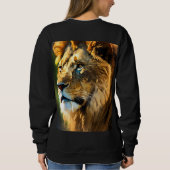 Majestic Lion Drawing T-Shirt | Hand-Drawn Wild An スウェットシャツ (裏面)