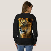 Majestic Lion Drawing T-Shirt | Hand-Drawn Wild An スウェットシャツ (裏面フル)