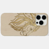 Majestic Lion Face on Beige Wood – Bold & Elegant  Case-Mate iPhoneケース (裏面 (横))