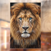 Majestic Lion Face with Blue Eyes | Wildlife Anima ウィンドウサイン (シート2)
