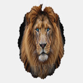 Majestic Lion Face with Blue Eyes | Wildlife Anima オーナメントカード (右)
