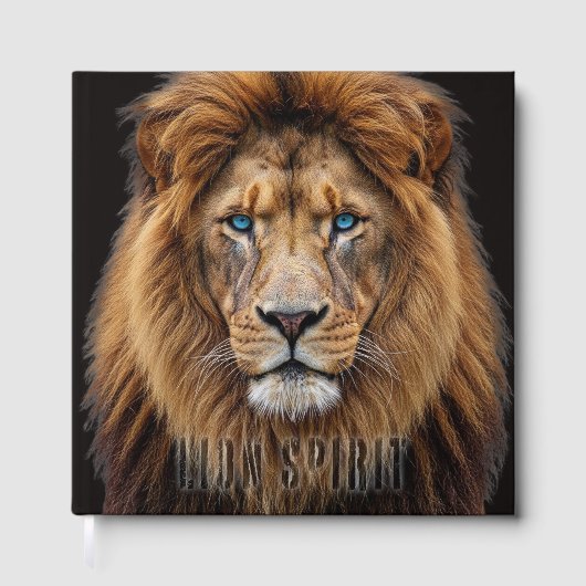 Majestic Lion Face with Blue Eyes | Wildlife Anima ゲストブック (正面)