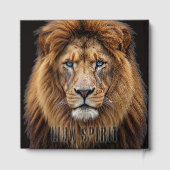 Majestic Lion Face with Blue Eyes | Wildlife Anima ゲストブック (裏面)