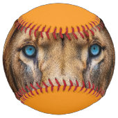 Majestic Lion Face with Blue Eyes | Wildlife Anima ソフトボール (裏面)