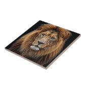 Majestic Lion Face with Blue Eyes | Wildlife Anima タイル (側面)