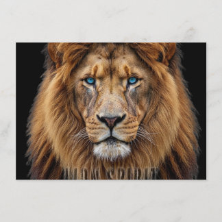 Majestic Lion Face with Blue Eyes | Wildlife Anima メニュー
