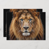 Majestic Lion Face with Blue Eyes | Wildlife Anima メニュー (正面/裏面)