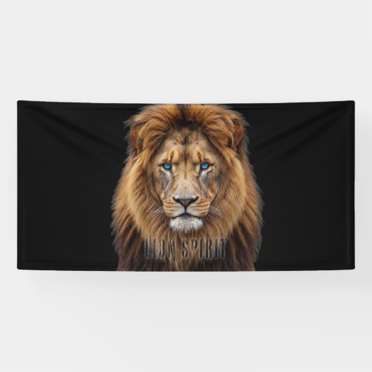 Majestic Lion Face with Blue Eyes | Wildlife Anima 横断幕 (横)