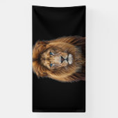 Majestic Lion Face with Blue Eyes | Wildlife Anima 横断幕 (縦)