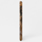 Majestic Lion Face with Blue Eyes | Wildlife Anima iPhoneケース (左側)