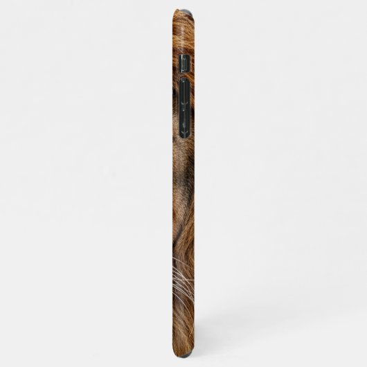 Majestic Lion Face with Blue Eyes | Wildlife Anima iPhoneケース (左側)