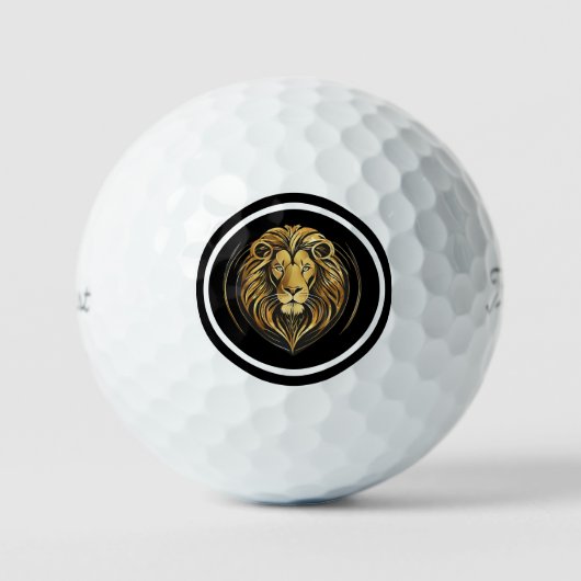 Majestic Lion Gold Emblem Golf Balls ゴルフボール (正面)