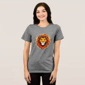 Majestic Lion – King of Power and Authority トライブレンドTシャツ (正面全面)