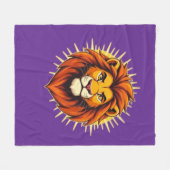 Majestic Lion – King of Power and Authority フリースブランケット (正面(横))