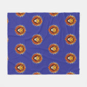 Majestic Lion – King of Power and Authority フリースブランケット (正面(横))