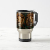 Majestic Lion Mug – Powerful Wildlife Coffee Mug トラベルマグ (正面右)