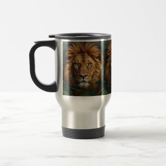 Majestic Lion Mug – Powerful Wildlife Coffee Mug トラベルマグ (左)