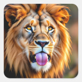 Majestic Lion Portrait スクエアシール (正面)