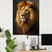 Majestic Lion Portrait ポスター (ホームオフィス)
