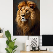 Majestic Lion Portrait  ポスター (ホームオフィス)