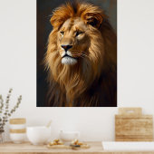 Majestic Lion Portrait  ポスター (キッチン)