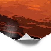 Majestic Lion Silhouette Sunset Cliff Tree ポスター (コーナー)