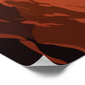 Majestic Lion Silhouette Sunset Cliff Tree ポスター (角)