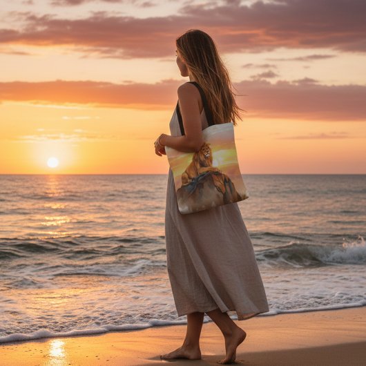 Majestic Lion Sunset - KIng of the Jungle Safari トートバッグ