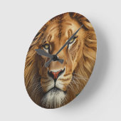 Majestic Lion Wall Clock – Powerful Wildlife Art H ラウンド壁時計 (傾斜)