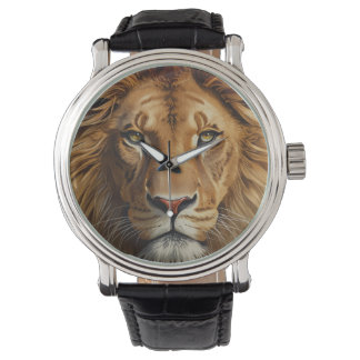 Majestic Lion Wrist Watch – Powerful Wildlife Art  腕時計