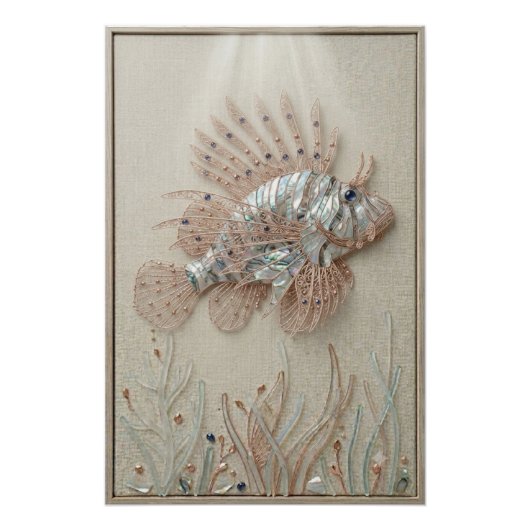 Majestic Lionfish Ocean Wall Art ポスター (正面)
