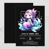 Majestic Little Mermaid Birthday 招待状 (正面/裏面)