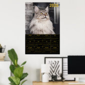 Majestic Maine Coon Cat – 2026 Wall Calendar ポスター (ホームオフィス)