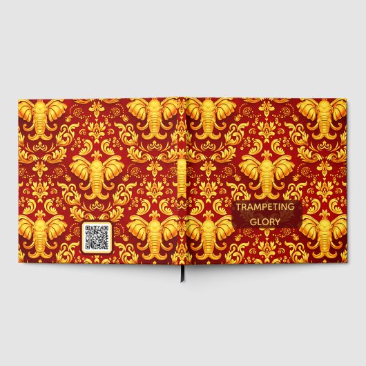  Majestic Memories: Customizable Crimson Elephant  ゲストブック (全面)