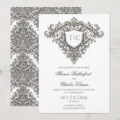 Majestic Monogram Crest Wedding Invitation (正面/裏面)