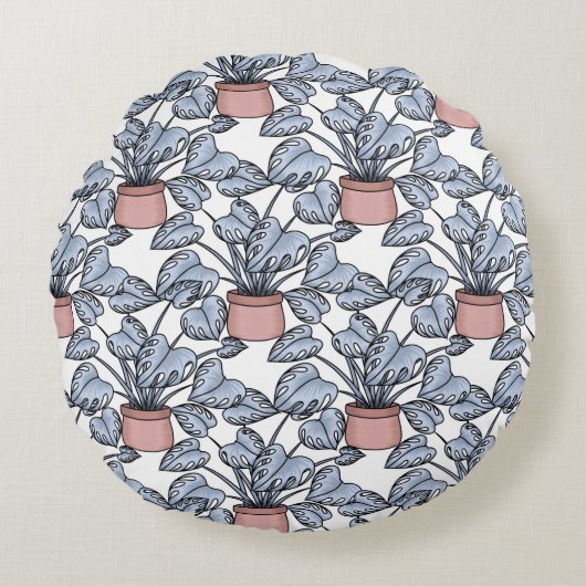 Majestic monstera ラウンドクッション (正面)