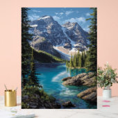 Majestic Mountain Lake Poster – Realistic Nature L アクリルサイン (ウェディング)