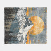 Majestic Mountain Landscape - Rustic Nature フリースブランケット (正面(横))