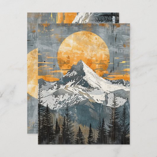 Majestic Mountain Landscape - Rustic Nature ポストカード (正面/裏面)