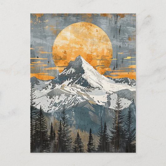 Majestic Mountain Landscape - Rustic Nature ポストカード (正面)