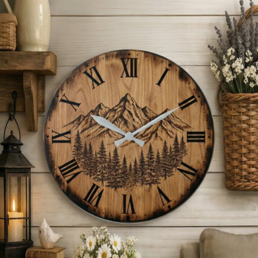 Majestic Mountain Range Wall Clock  ラージ壁時計