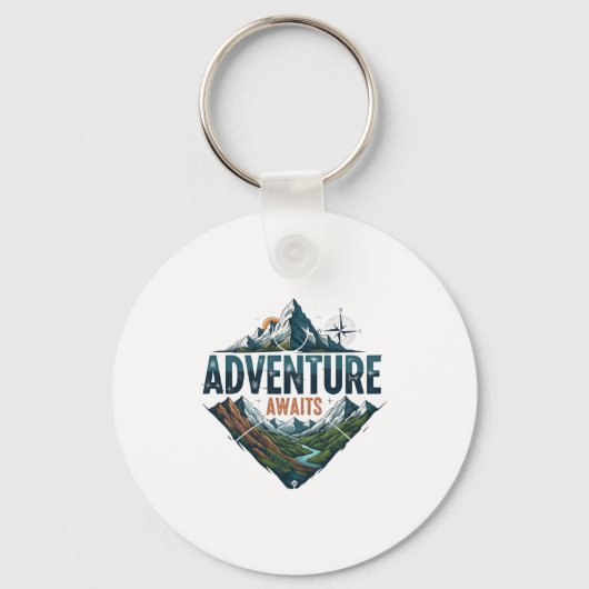 Majestic Mountain & River Adventure Art Print キーホルダー (正面)