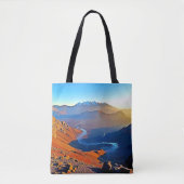 Majestic Mountain Valley Flow Design トートバッグ (正面)