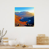 Majestic Mountain Valley Flow Design ポスター (キッチン)