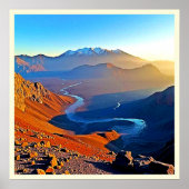 Majestic Mountain Valley Flow Design ポスター (正面)