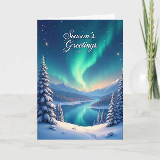 Majestic Northern Lights Greetings Card シーズンカード (正面)